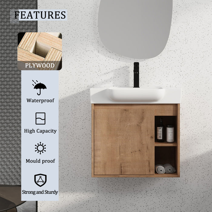 Wall Mounted Bathroom Vanity & Sink & Soft Close Door