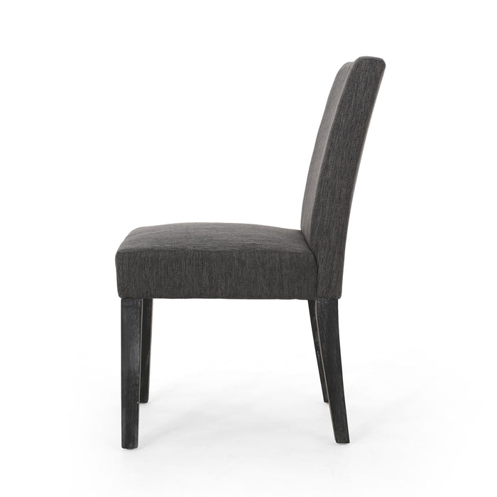 Contemporary Dining Chair With Upholstered Seating And Tapered Legs