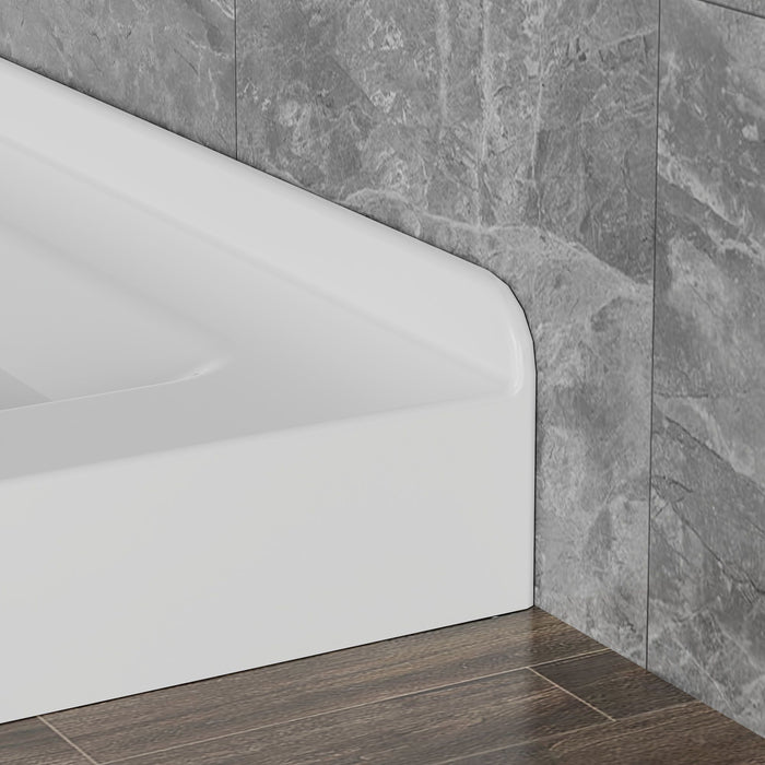 Anti Slip Double Threshold Shower Base - White