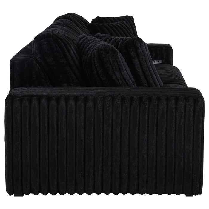 Clifford - Upholstered Dual Power Chaise Sofa - Black