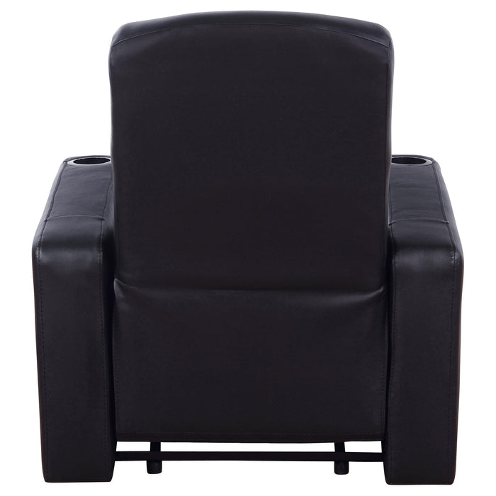 Upholstered Recliner With Cup Holder Comfort Lounge Chair - Black