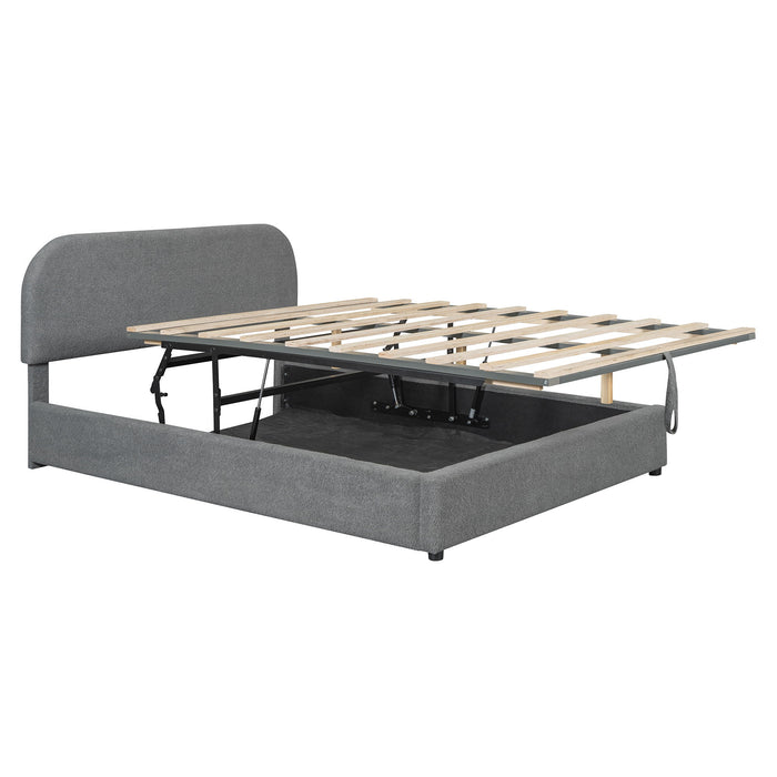 Upholstered Platform Bed With Hydraulic Storage System