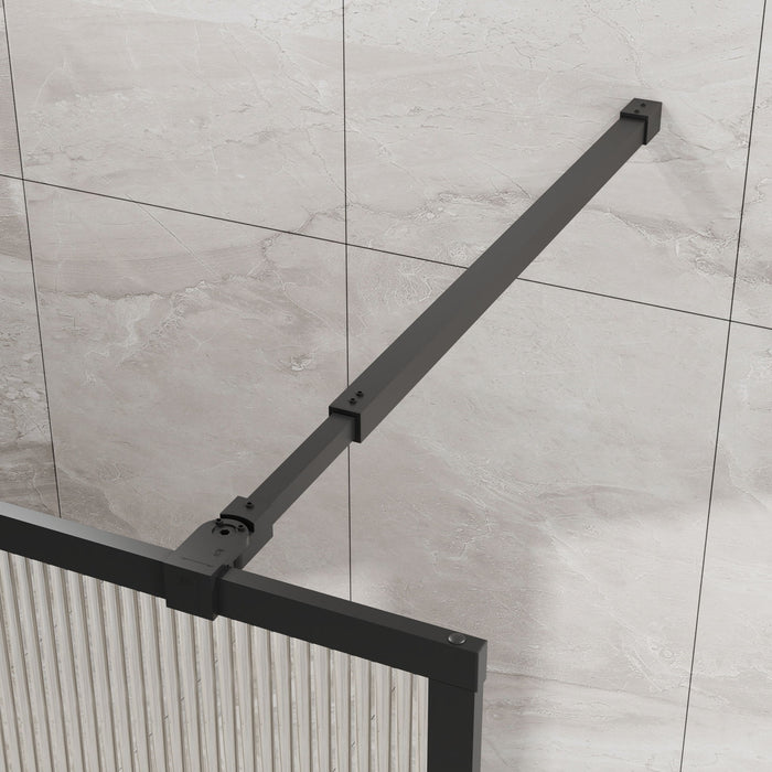 Shower Door With Center Mirror And Fluted Panels
