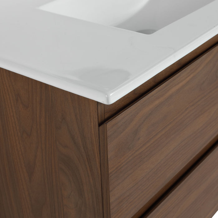 Wall Mounted Bathroom Vanity & Sink, 2 Soft Close Drawers