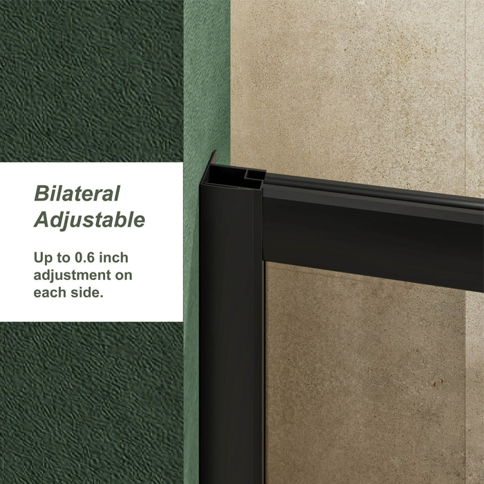 Single Sliding Shower Door, Thick Clear Tempered Glass Shower Door With Stainless Steel Handle