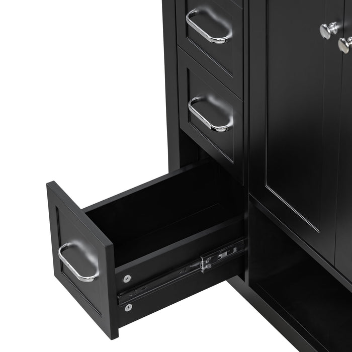 Bathroom Vanity With Sink Top, Bathroom Vanity Cabinet With 2 Doors And 2 Drawers, Open Shelf