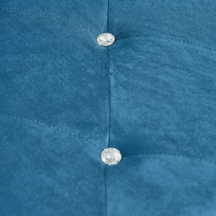 Storage Bench With Crystal Buttons And 1 Pillow For Bedroom