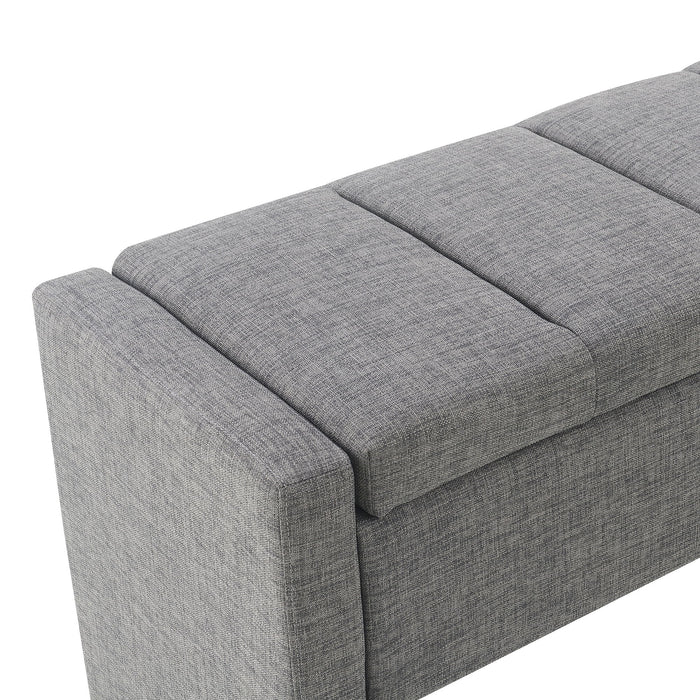 Modern Upholstered Large Bed End Bench With Storage
