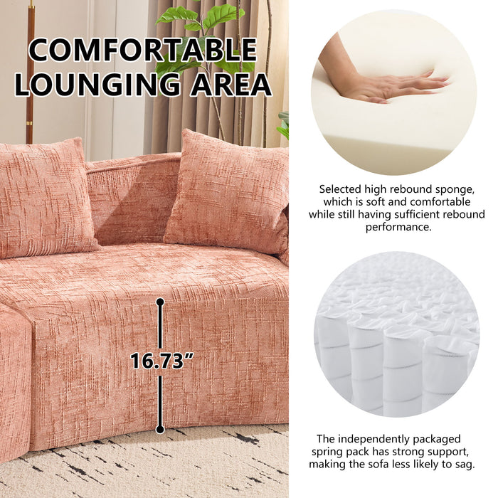 Curved Compressed Sofa, Nordic-Style Design For Living Room