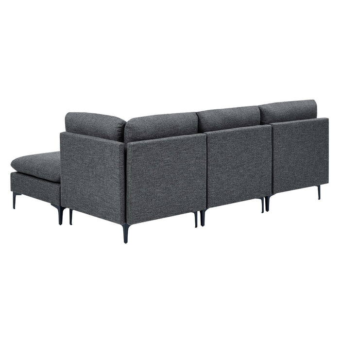 Upholstered Modular Sectional With Tall Legs, Medium Firm Seat