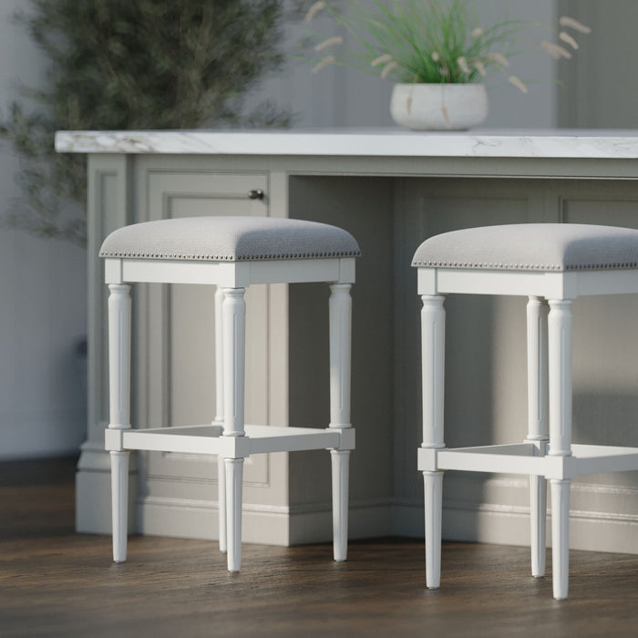 Square Stool With Upholstered Seat
