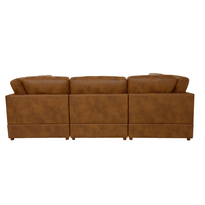 Modular Upholstered Sectional, Medium Firm Seat Cushion, Custom Configuration - Brown