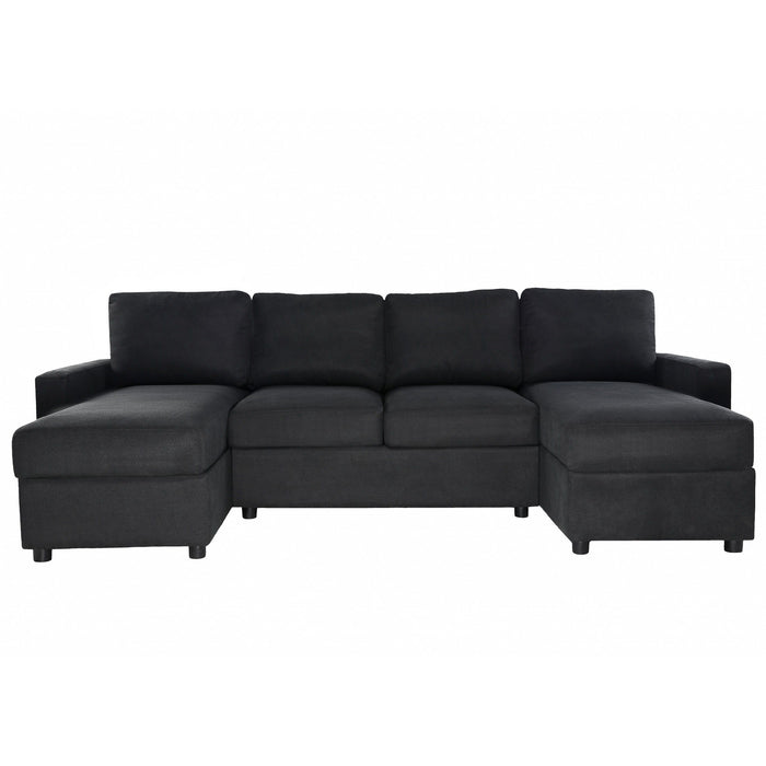 Convertible Sectional Sofa With Storage Chaise Lounges And USB Ports