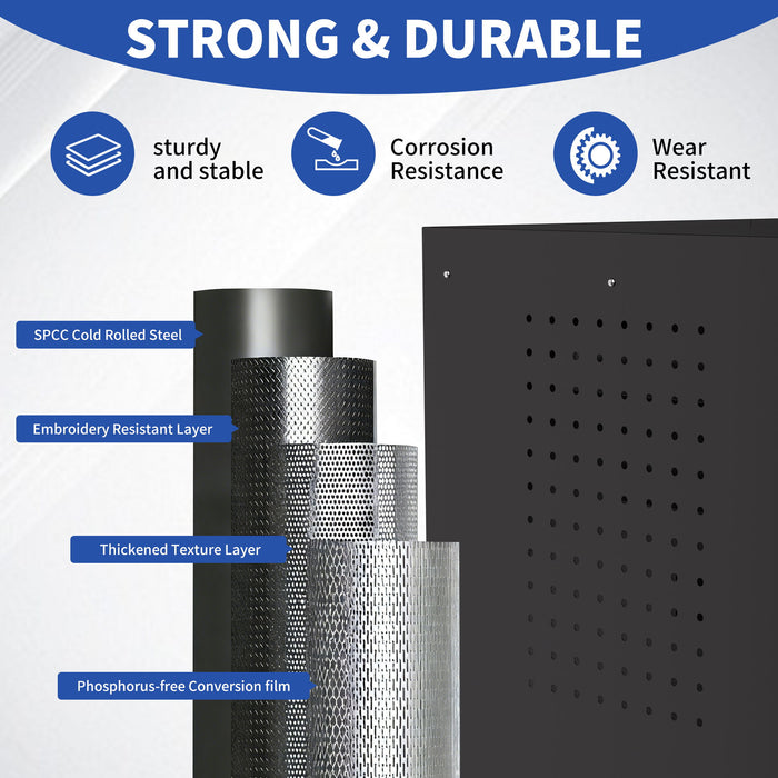 Rolling Tool Cabinet Heavy Duty Garage Storage With Lockable Doors & Drawers