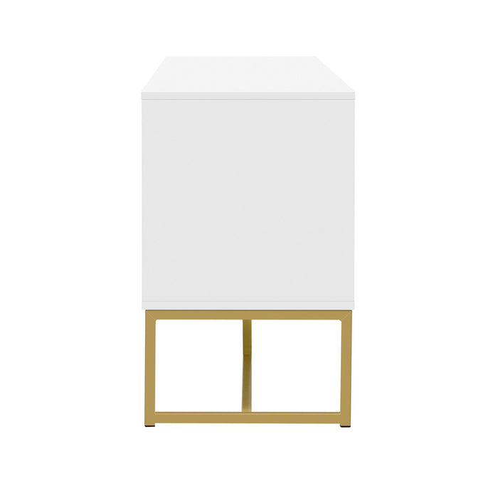 TV Cabinet With 1 Drawer, 2 Cabinets, Handles And Anti-Tip Device