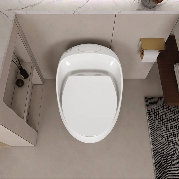 Modern Egg Shape Toilet 1.28 Gpf Single Flush Ceramic