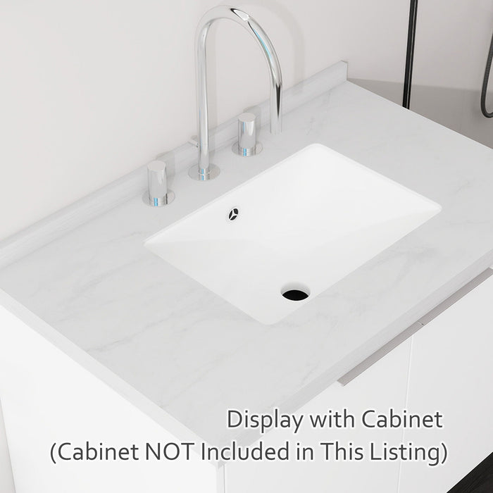 Basin Sink, 0.6" Ultra Thin Profile, Triple Faucet Holes, Sink Only