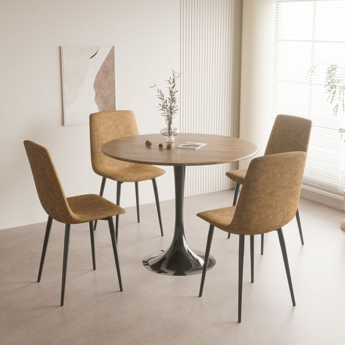 Mid-Century Round Dining Table With Pedestal Base For 2 - 4 People