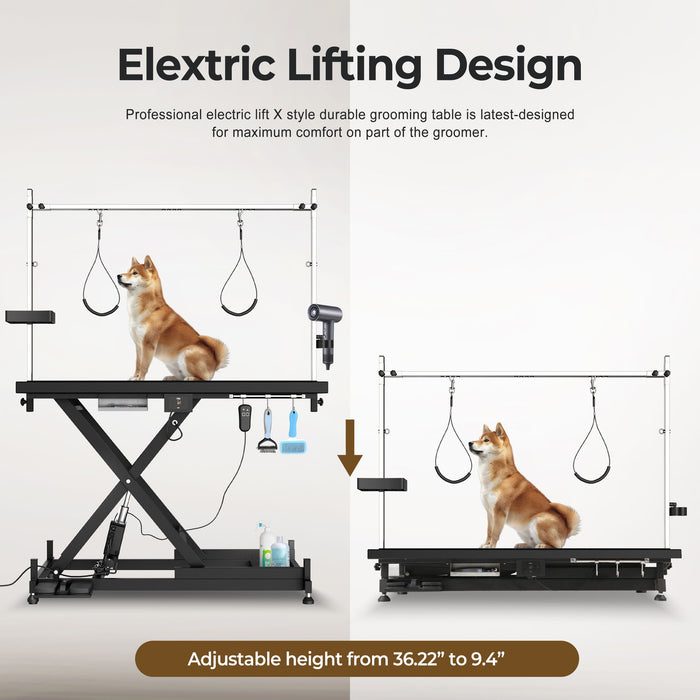Super Deluxe Electric Pet Grooming Table, Height Adjustable