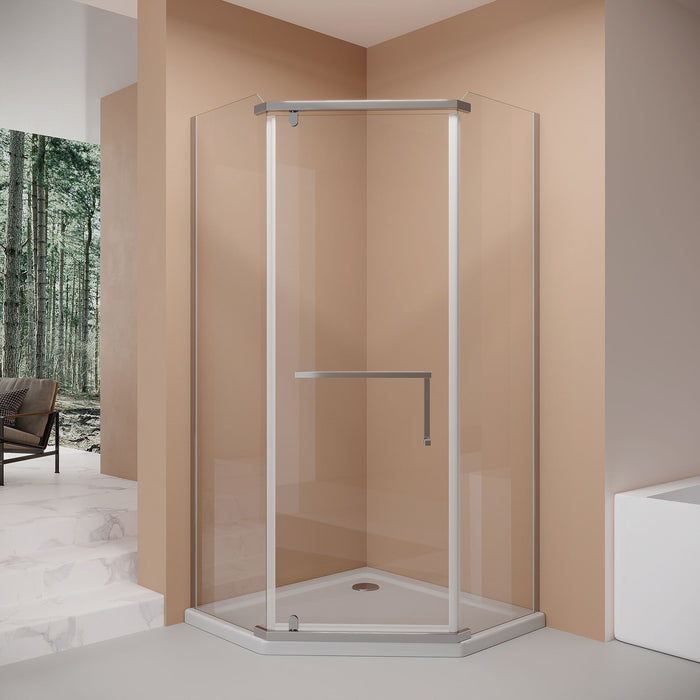 Frameless Neo Angle Shower Door WithTempered Glass