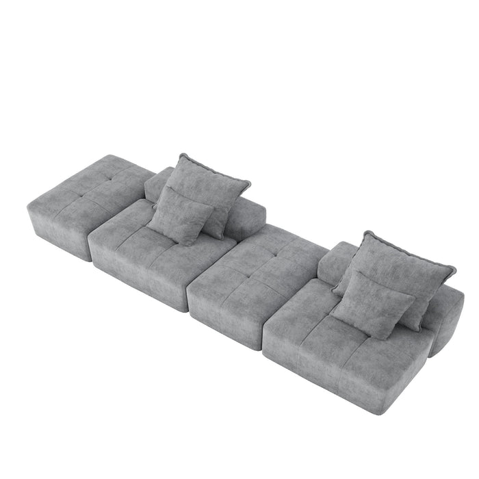 Modern Oversized, Modular Sectional Sofa With Pillows