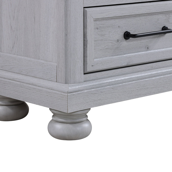 Larksmont - 2-Drawer Nightstand With USB-A/USB-C Port - Oyster Shell Gray