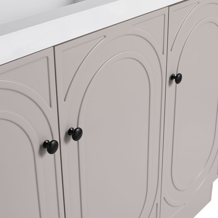 Contemporary Freestanding Bathroom Vanity With Resin Sink & Soft-Close Cabinet Doors