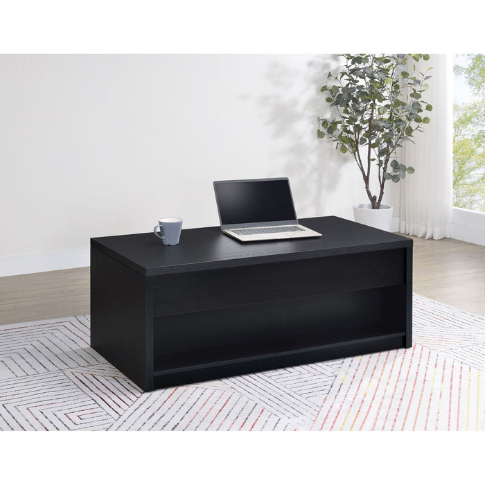 Canyon - Lift Top Table With Dual Drawers Storage Solution - Black