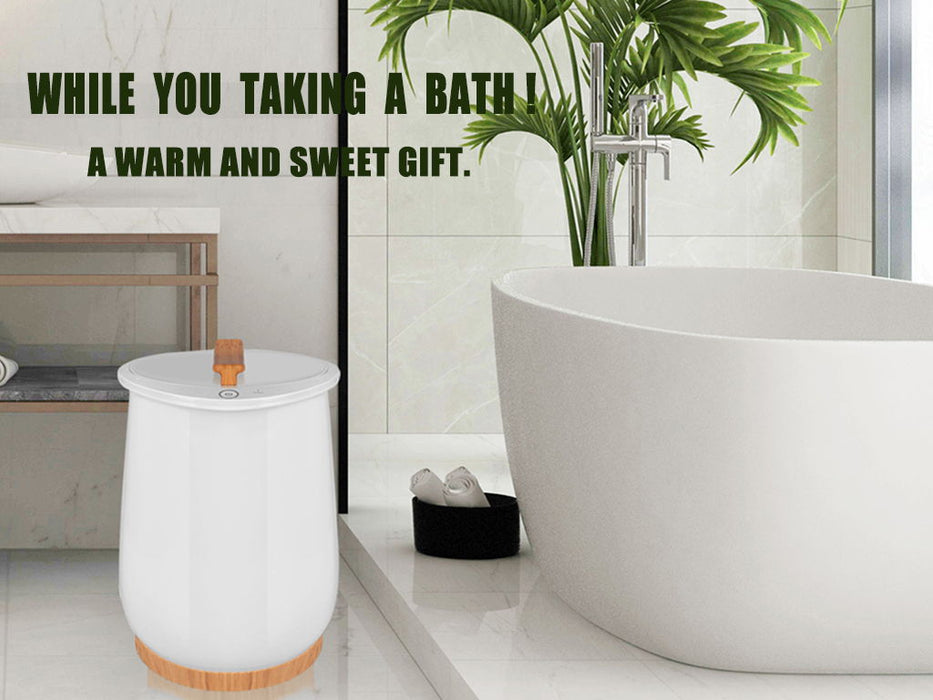 Towel Warmers, Luxury Bucket Towel Warmers, Large Towel Warmers For The Bathroom, Fits Up To 2 Oversized Towels - White