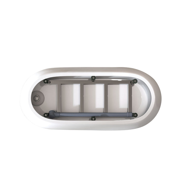 Special-Shaped Freestanding Slipper Bathtub, Overflow & Pop Up Drain