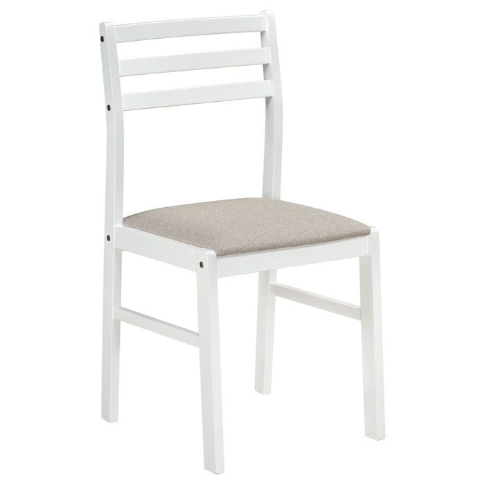 Cliff - 3 Piece Round Drop Leaf Dining Table Set With Ladderback Chairs - White