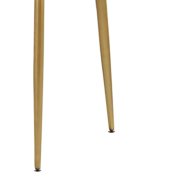 Delilah - Marble And Table Elegant Round Design With Polished - White / Gold