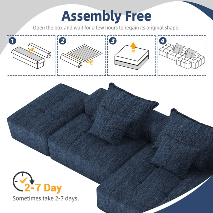 Modern Oversized Diy Combination Modular Sectional Sofa & Pillows