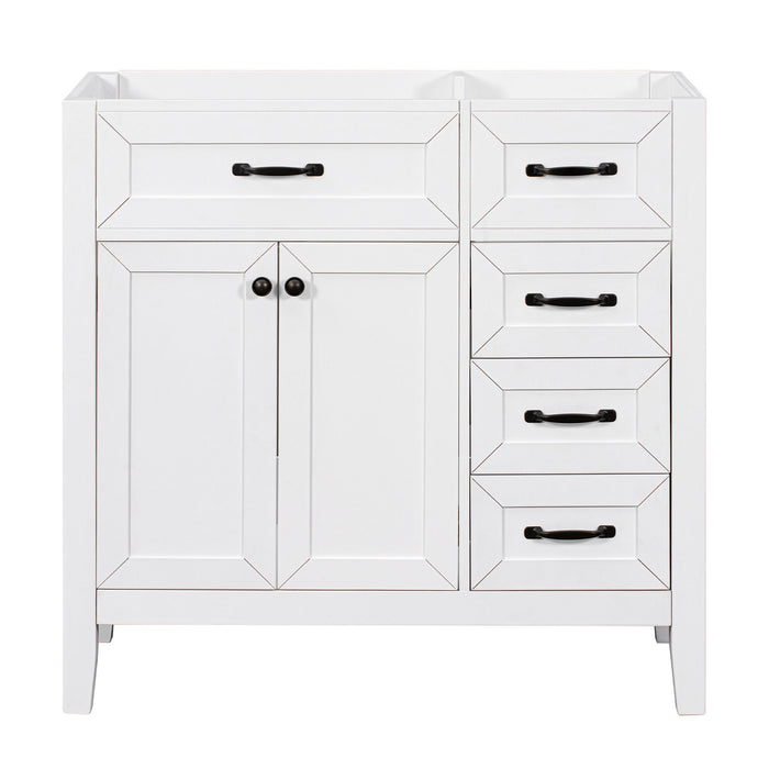 Modern Bathroom Vanity Base Only, 2 Doors And 3 Drawers