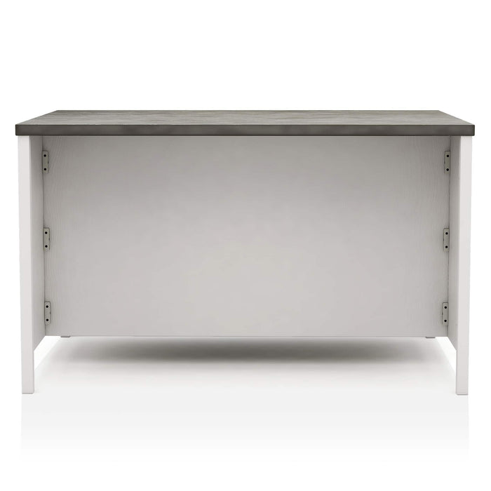 Counter Height Dining Table With Storage Cabinet Base - Dark Gray / Off White / Off White / Gray