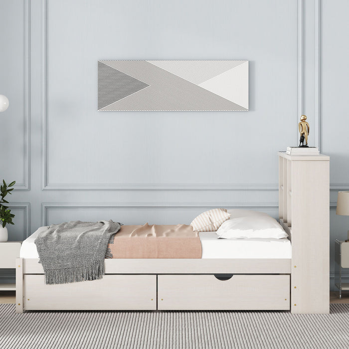Bed Frame With Built In USB Port And 2 Drawers