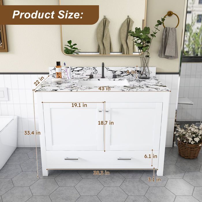 Bathroom Vanity With Storage - White