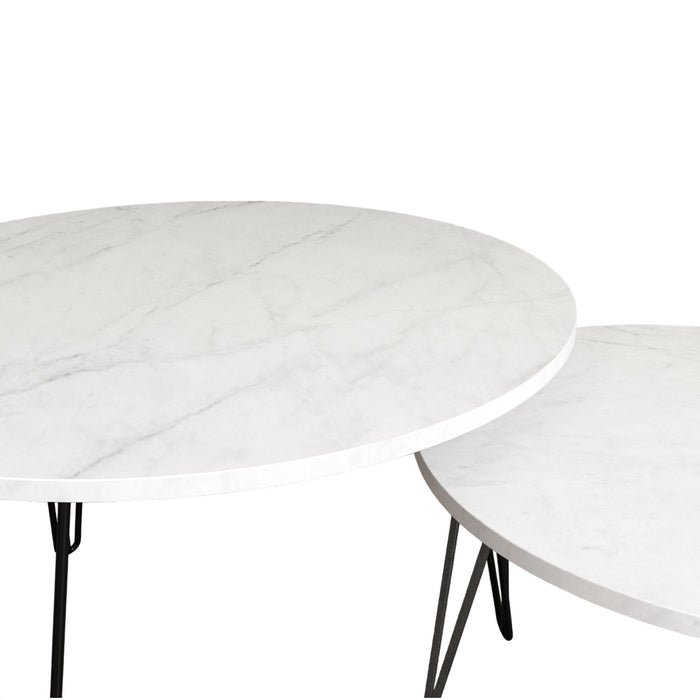 Round Nesting Coffee Table For Living Room (Set of 2)