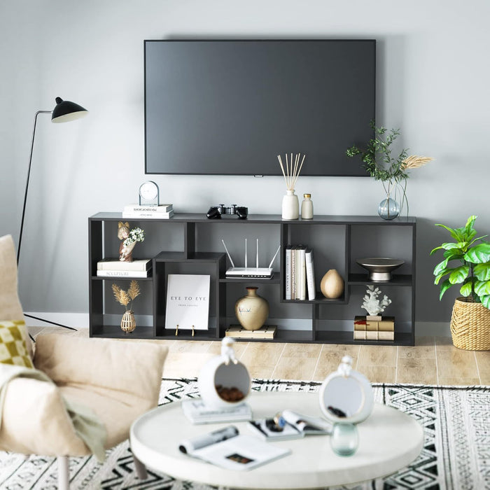 Asymmetrical Display Shelf & Bookcase, 5 Tier