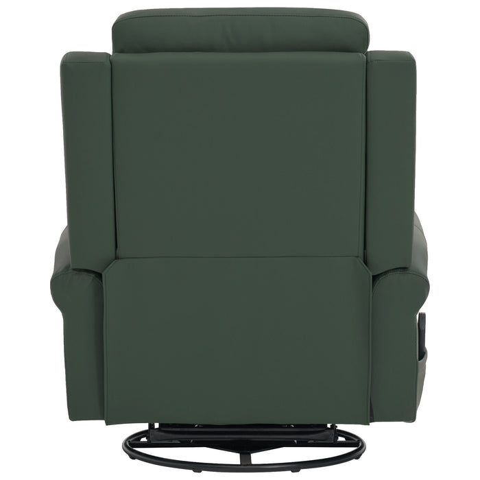 Manual Recliner Chair With 270 Degree Swivel, Massage & Heating, Dual Reclining Positions