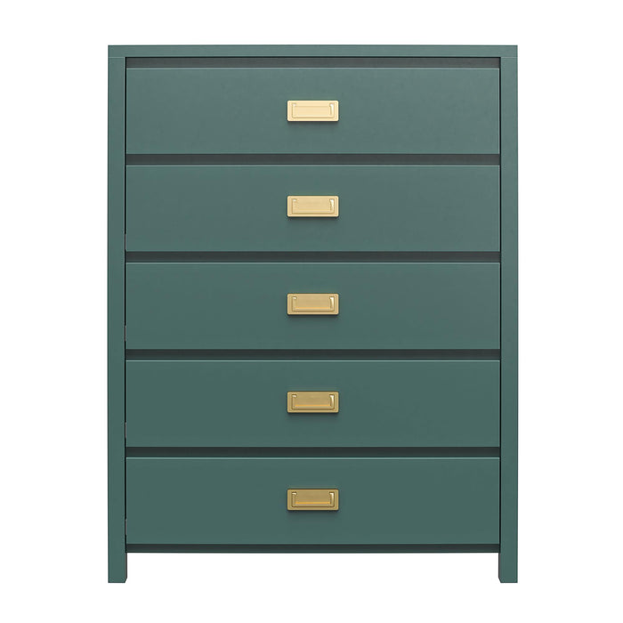 Haven - 5 Drawer Dresser - Dark Green