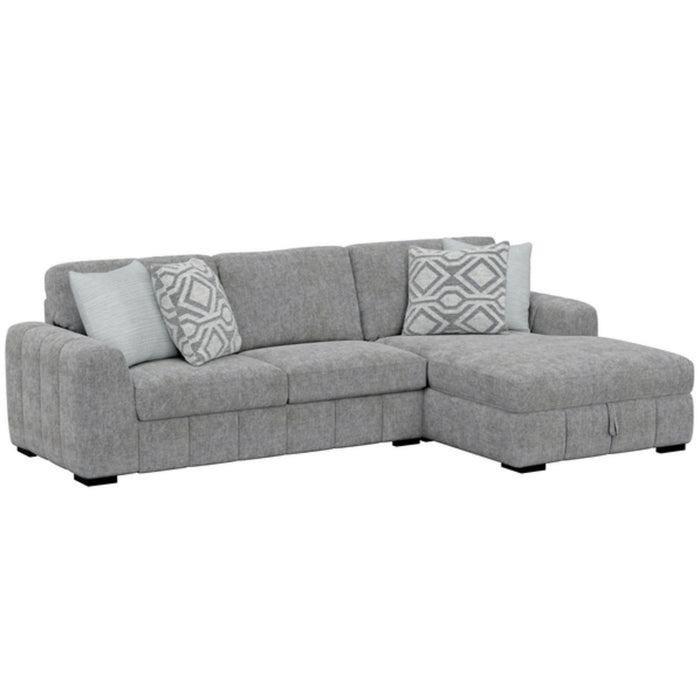 Ritchie - Sectional, With Pillows, Hidden Chaise Storage - Pewter