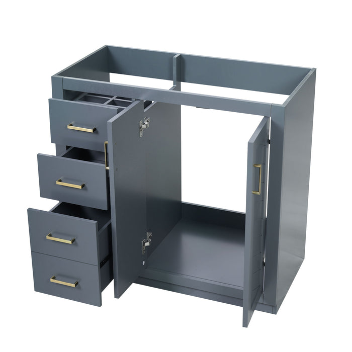 Retro Style Bathroom Vanity, 3 Drawers & Soft Closing Doors