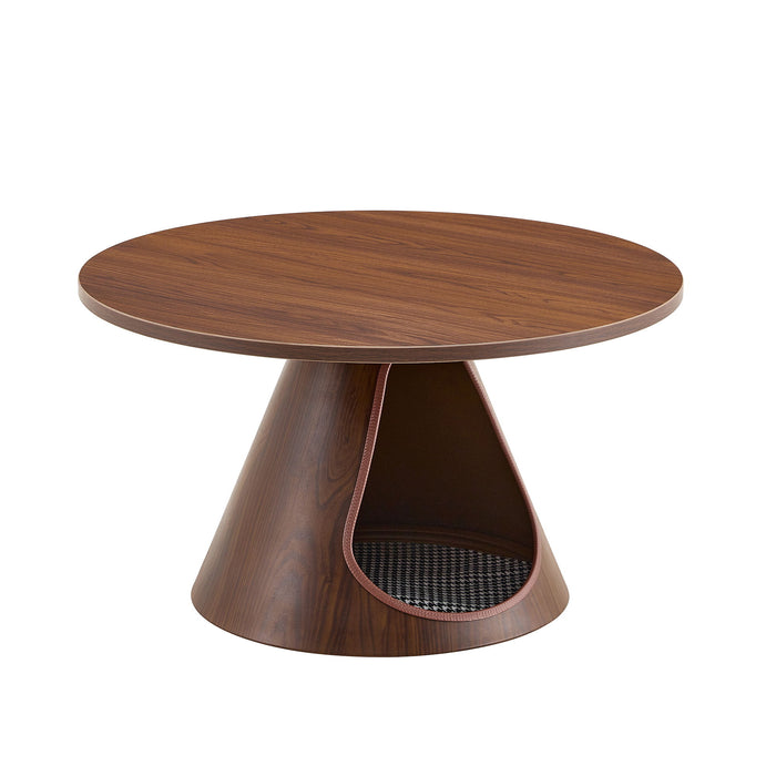 Nesting Coffee Table With Integrated Cat Cave Bed (Set of 2) - Walnut