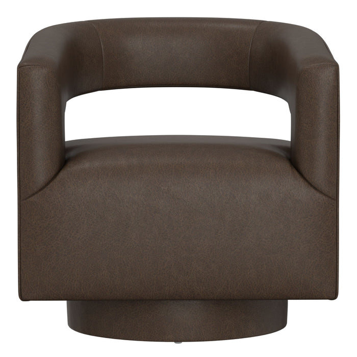 Swivel Accent Chair With Geometric Backrest