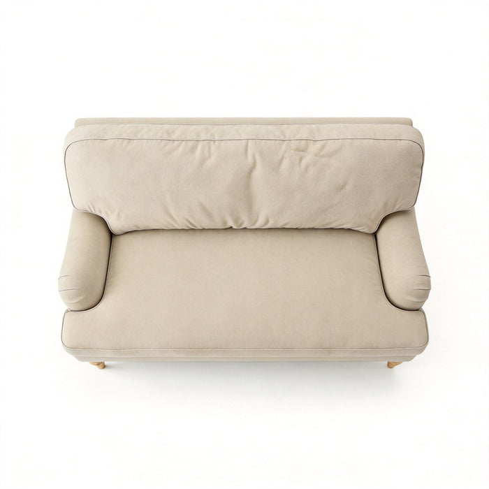 Loveseat Sofa, Upholstered Small Couch For Living Room - Cream Beige