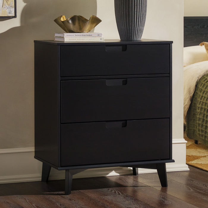 Modern 3 Drawer Dresser - Black