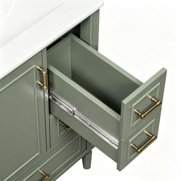 Modern Bathroom Vanity With Sink, Soft Close Doors, 3 Drawers