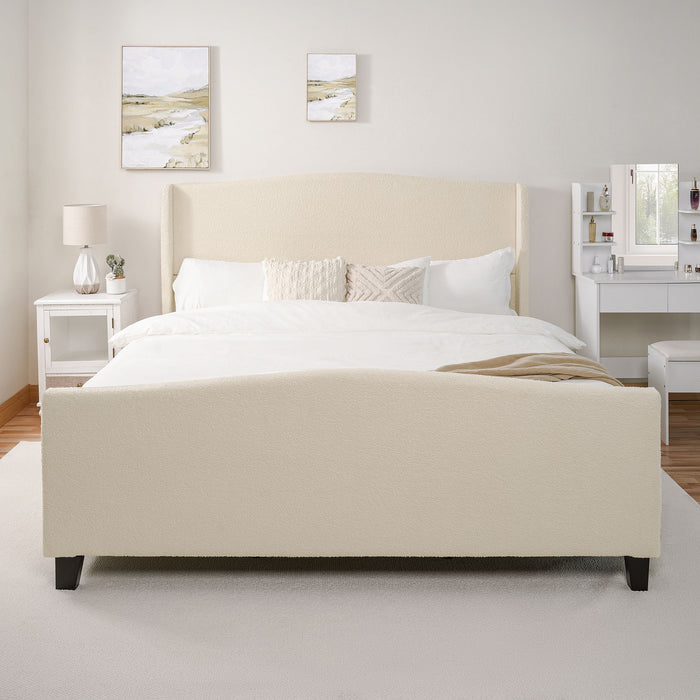 Platform Bed Frame With Tall Headboard And High Footboard