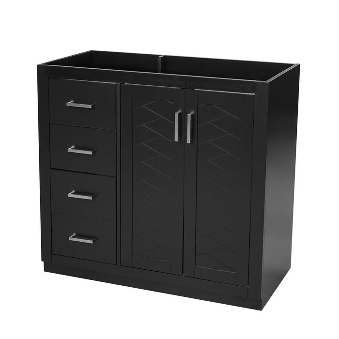 Retro Style Bathroom Vanity, 3 Drawers & Soft Closing Doors